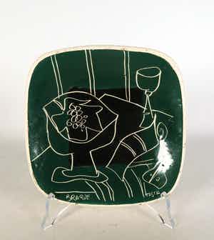 Tasca - George Braque decor - e.a. - Lot van vijf keramieken objec verkocht voor € 1!