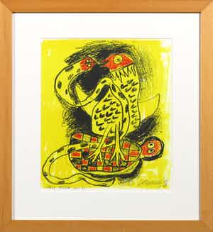 Corneille - Litho, Cobra en de dieren - Ingelijst verkocht voor € 100!