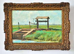 Willem Frederik Noordijk - Weidelandschap bij Eemnes - olieverf verkocht voor € 120!