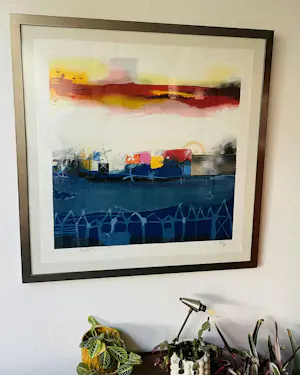 Theo Koster - Zeefdruk op geschept papier Nr. 85 - Paysage I - Ingelijst (Groot) kopen? Bied vanaf 70!