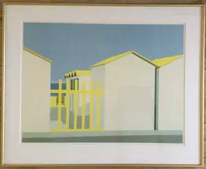 Vittorio Stoppa - strand Knokke | offset litho - ingelijst kopen? Bied vanaf 35!