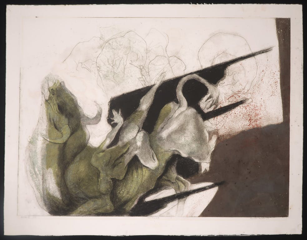 Ru van Rossem - Ru van Rossem: Ets en aquatint op papier, Rodeo II kopen? Bied vanaf 35!