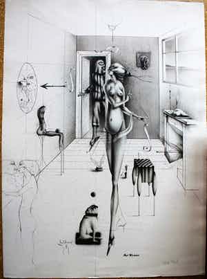 Paul Wunderlich - paar mit mask verkocht voor € 195!