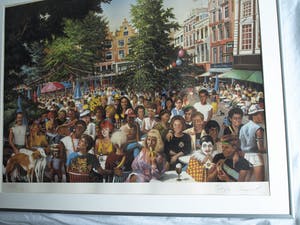 Zeljko Premerl - Ingelijste litho , Het Leidseplein vroeger…. – ca. 1980 kopen? Bied vanaf 1!