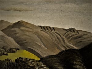 Erna van Mondfrans - Verstild realistisch olieverf "Montagne Aix En Provence Landschap" gesigneerd kopen? Bied vanaf 30!