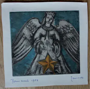 Jeanne Bieruma Oosting - Ets Nieuwjaarswens: Bonne Annee 1953 kopen? Bied vanaf 75!