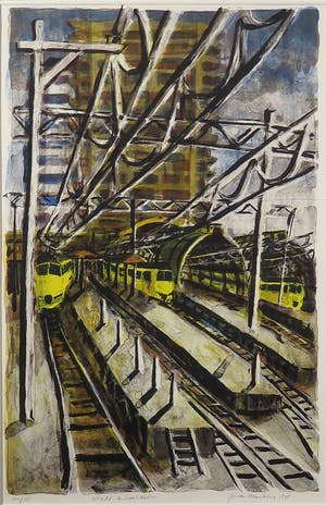 Jeroen Hermkens - Litho, Utrecht Centraal Station - Ingelijst (Groot) kopen? Bied vanaf 100!