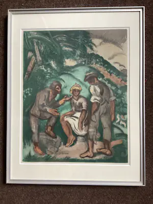 Othon Friesz - Herderstafereel - litho in lijst kopen? Bied vanaf 60!