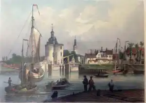 Johann Gabriel Friedrich Poppel - Enkhuizen. Gezigt op de Buitenhaven. verkauft für € 15!