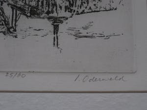Ingeborg Oderwald - exposeerde in Berlijn en Los Angeles - Ets - "Pianist" - kleine oplage kopen? Bied vanaf 10!