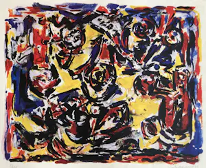 Theo Wolvecamp - “Happy birds” abstracte compositie kopen? Bied vanaf 150!