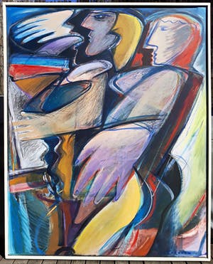 Frits van Eeden - Figuren, acrylverf op doek (ingelijst, groot) kopen? Bied vanaf 1!