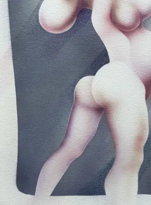 Yvon Adam - Seltenes erotisches Spraygemälde, gerahmt kopen? Bied vanaf 80!