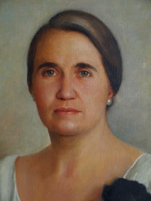 Rudolf Wenghart - Ingelijst olieverf op doek, op paneel (marouflé), “Portret” – 1938 – 100 x 80 kopen? Bied vanaf 1!