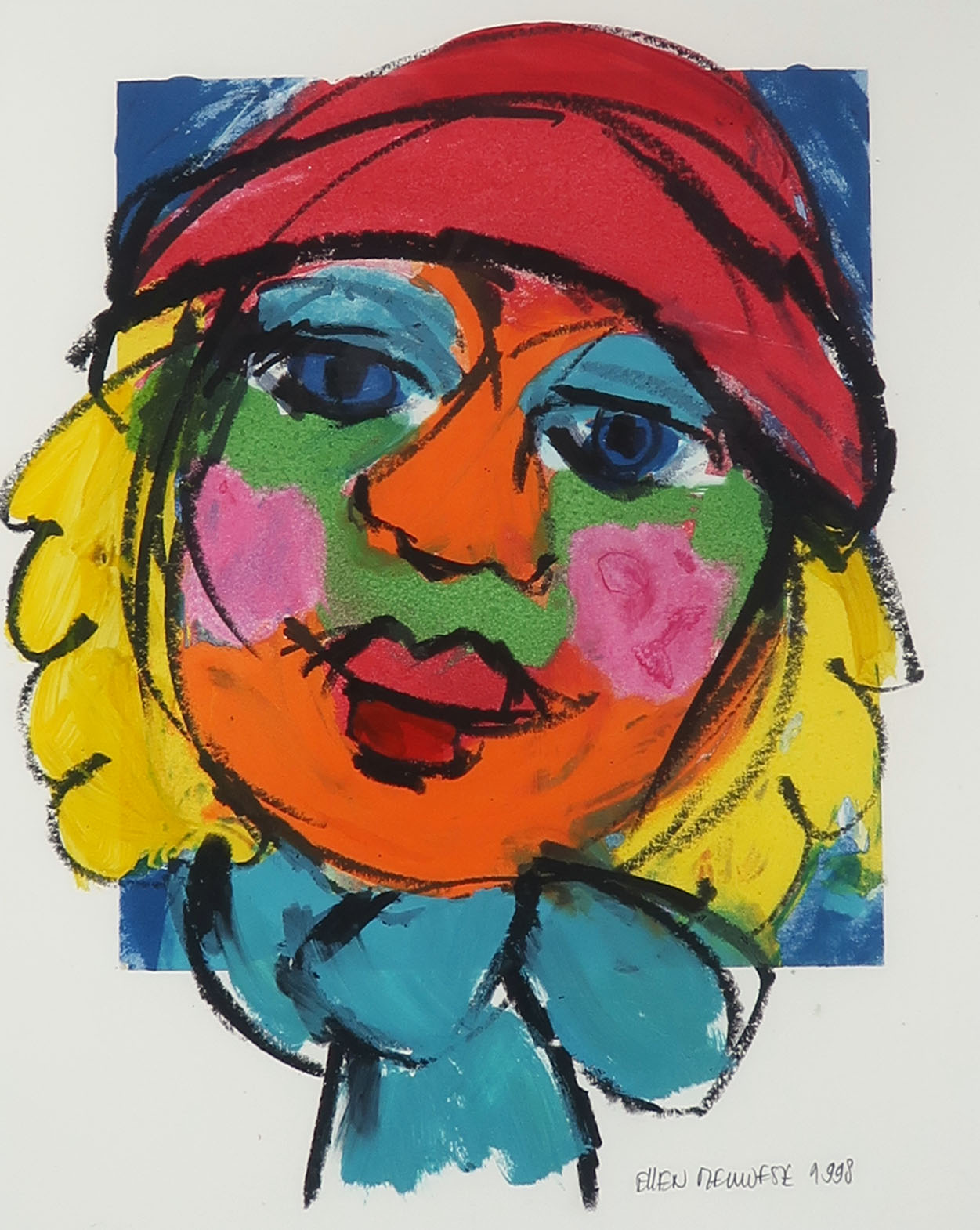 Ellen Meuwese - Gemengde techniek op papier, Portret - Ingelijst kopen? Bied vanaf 1!