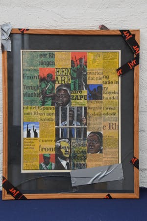 Ro Heilbron - (onbekend/ zonder titel) - gouache op krantenknipsels op papier kopen? Bied vanaf 20!