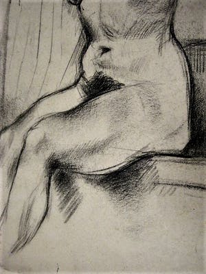 Henk van den Idsert - ca. 1940 Bergense School - potlood-tekening "Voloptueus Naakt " gesigneerd kopen? Bied vanaf 29!