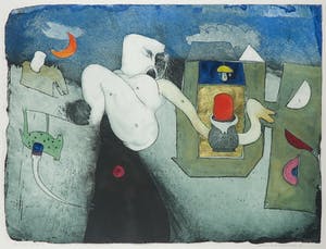 Michel van Overbeeke - Kleurenets met bladgoud, Into itself I - Ingelijst kopen? Bied vanaf 50!