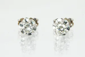 Exclusieve set 14 krt witgoud & diamanten (ca.0.50ct / M/SI1) oorstekers kopen? Bied vanaf 190!