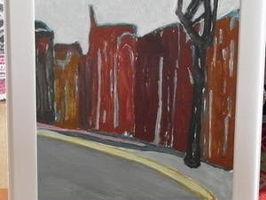 Paul Overhaus - "Stadsgezicht met boom" kopen? Bied vanaf 60!