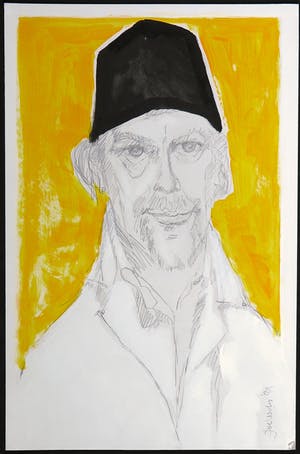 Joe Wols - Gemengde techniek op karton, Potret kopen? Bied vanaf 1!