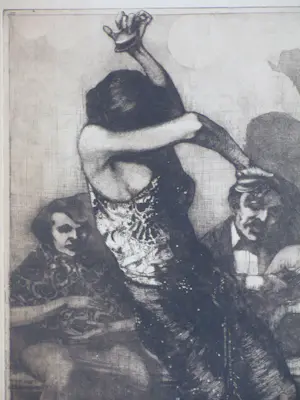 Frans Hogerwaard - Spaanse Flamencodanseres - Ets kopen? Bied vanaf 90!