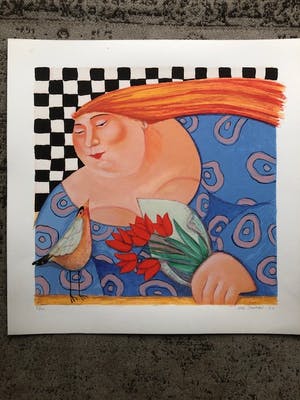 Ada Breedveld - Zeefdruk. Titel, "Hiep, Hiep, Hoera" . kopen? Bied vanaf 50!