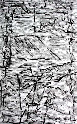 Jan Schoonhoven - Oost - Indische inkttekening op papier - 1987 verkocht voor € 2400!