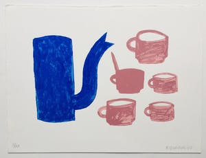 Klaas Gubbels - zeefdruk ‘Blauwe kan met kopjes’ - 2005 - oplage XX kopen? Bied vanaf 275!