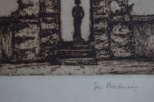 Jan Poortenaar - Ets - Tempelpoort Bali kopen? Bied vanaf 50!