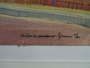 Klaas Pijlman - Ingelijste aquarel , “Huizen in aanbouw in Egmond aan Zee” – 1955 kopen? Bied vanaf 50!