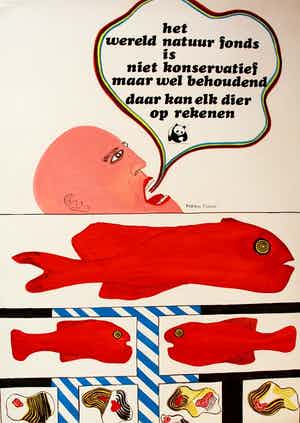 Hans Wap - Collage/gemengde techniek: Wereld Natuur Fonds verkocht voor € 85!