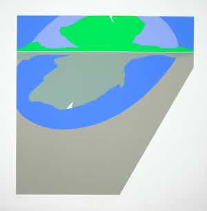 Hans Landsaat - Zeefdruk, Vlaamse weerspiegeling verkocht voor € 35!