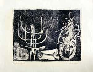 Jan Montyn - “Twee tekens” eigendruk verkocht voor € 85!