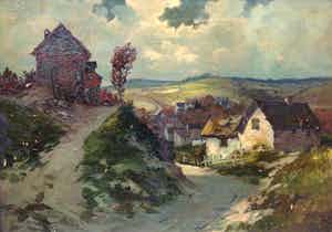 Paul Pützhofen-Hambüchen - B8867-2 - landschap met woningen verkocht voor € 50!
