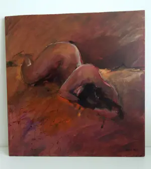 Frea May - blote dame, gepassioneerde kleuren in olieverf kopen? Bied vanaf 1!