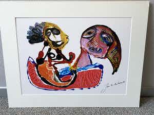 Jan te Wierik - Kleurrijke figuren. verkocht voor € 40!