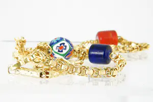 11 - Groot Surinaams geel-gouden Alla Kondre hals sieraad ketting - 18 krt kopen? Bied vanaf 1180!