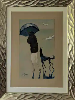Kees van Dongen - Vrouw met hond aan het strand verkauft für € 6400!