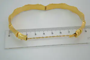 84- Surinaamse 18 krt geel-gouden zg. "Bamboe" armband - glad/ruw model kopen? Bied vanaf 470!