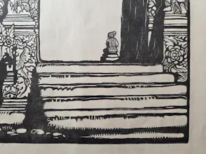 Wijnand Otto Jan Nieuwenkamp - Tempelpoort. Bali. Houtsnede uit Wendingen kopen? Bied vanaf 69!