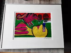 Corneille - zeefdruk - Femme et oiseau - 1992 kopen? Bied vanaf 225!