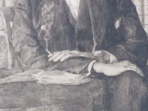 Jozef van Raay - Rokende heer voor boekenkast - Ets kopen? Bied vanaf 40!