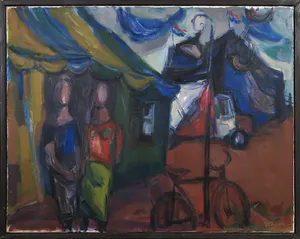 Willem Ernst van Boven - Olieverf op doek, Kermisterrein - Ingelijst kopen? Bied vanaf 1!