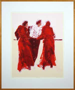 Wil Willemsen - Zeefdruk, Look around - Ingelijst verkocht voor € 50!