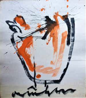 Anton Heyboer - De oervogel Mooie krachtige schildering . verkocht voor € 200!