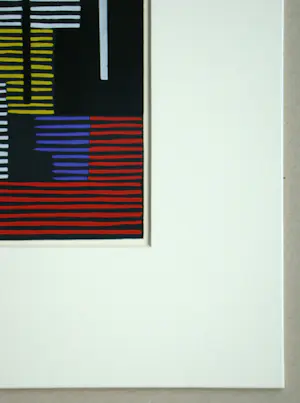 Adolf Fleischmann - Abstracte compositie - 1952 - Sjabloon in gouachekleuren kopen? Bied vanaf 120!