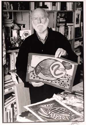 Nico Koster - Corneille in zijn atelier - Foto van Nico Koster - 1999 verkocht voor € 150!