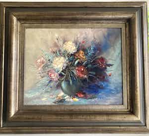 Gerardus Johannes Ernens - Bloemstilleven-rozen verkocht voor € 50!