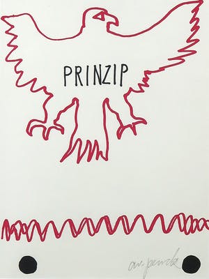 A.R. Penck - Zeldzame, handgesigneerde litho, Prinzip kopen? Bied vanaf 1!